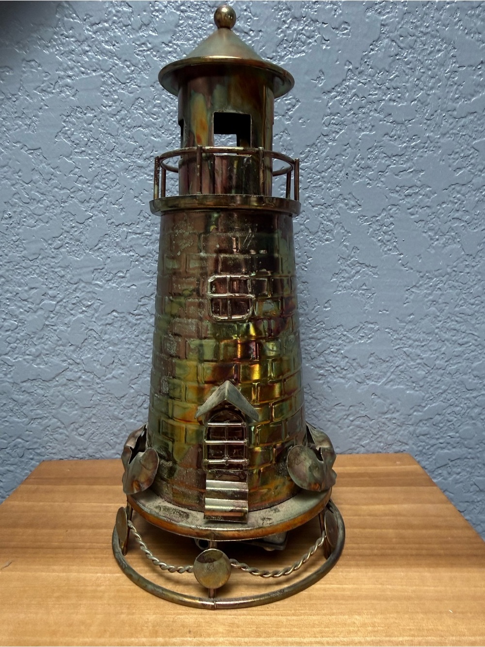 Decorative Iridescent Metal Lighthouse music box